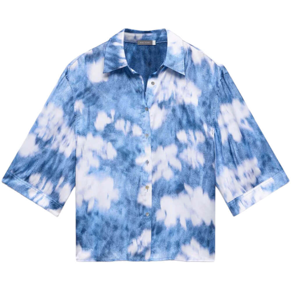 Mint Velvet Blue Abstract Floral Print Shirt